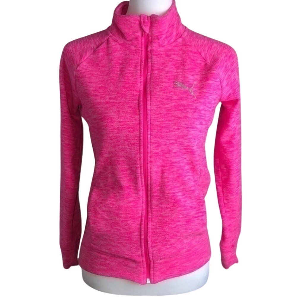 Puma Full Zip Fleece Space Dye Jacket‎ Pink Girls L
